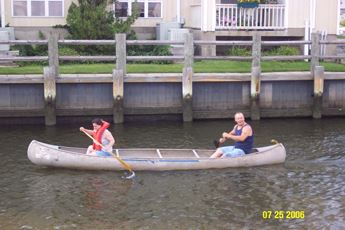 A group in their canoe